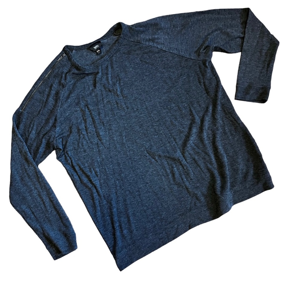 Charcoal Mossimo Zipper-Detail Shoulder Crewneck Sweatshirt Sweater GUC XXL